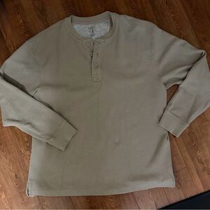 Men's Beige Henley Shirt by Red Head - Size XL - Long Sleeve